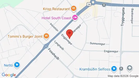 Apartments for rent i Selfoss - kort over placeringen