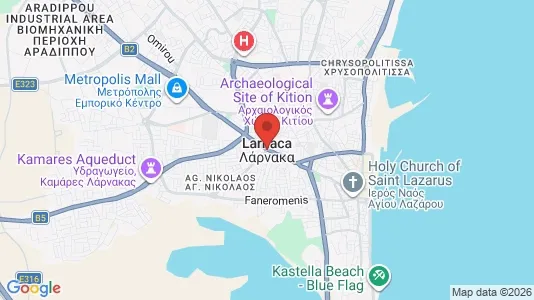 Apartments for rent i Larnaca - kort over placeringen