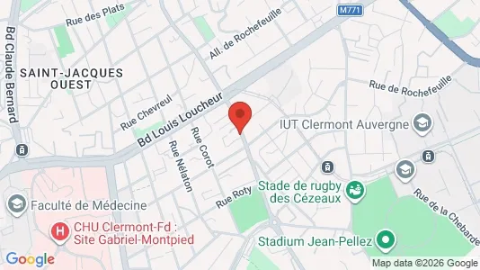Apartments for rent i Clermont-Ferrand - kort over placeringen