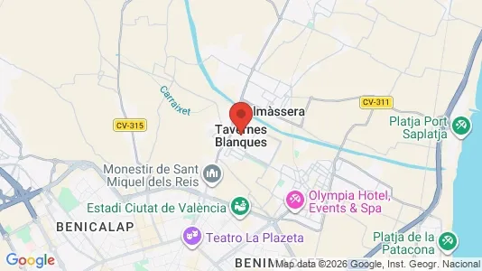 Rooms for rent i Tavernes Blanques - kort over placeringen