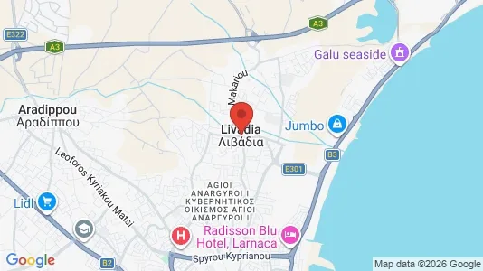 Apartments for rent i Livadia Larnakas - kort over placeringen