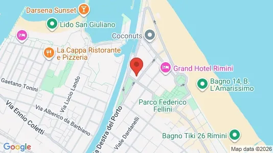 Apartments for rent i Rimini - kort over placeringen