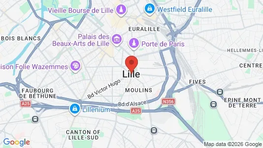 Apartments for rent i Lille - kort over placeringen