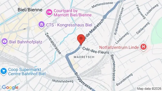 Apartments for rent i Biel - kort over placeringen