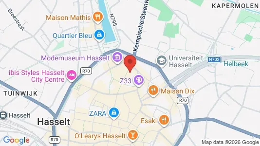 Apartments for rent i Hasselt - kort over placeringen