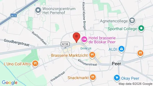 Rooms for rent i Peer - kort over placeringen