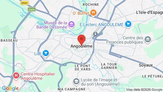 Houses for rent i Angoulême - kort over placeringen