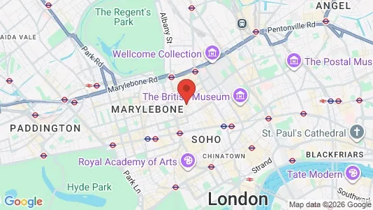Apartments for rent i London W1W - kort over placeringen