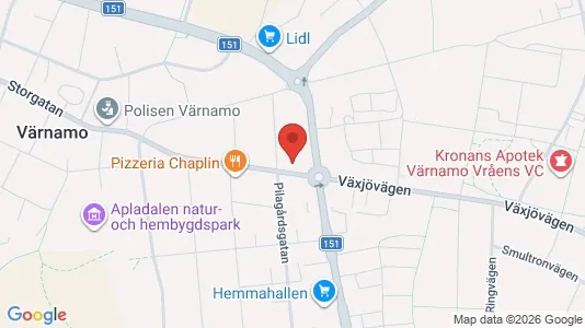 Apartments for rent i Värnamo - kort over placeringen