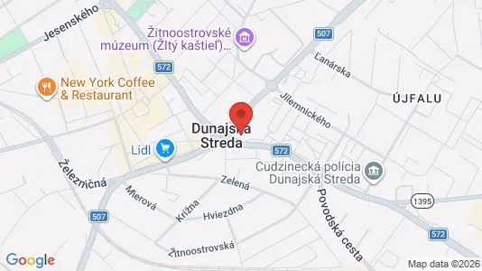 Apartments for rent i Dunajská Streda - kort over placeringen