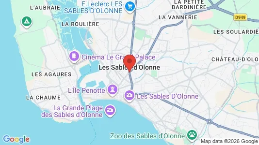 Apartments for rent i Les Sables-d'Olonne - kort over placeringen