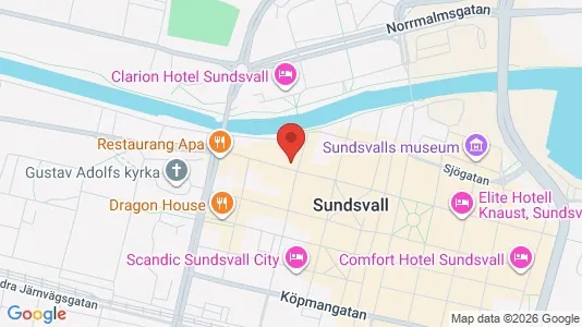 Apartments for rent i Sundsvall - kort over placeringen
