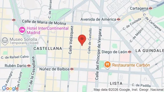 Apartments for rent i Madrid Salamanca - kort over placeringen