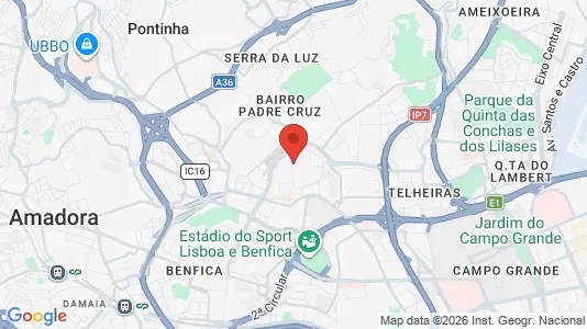 Apartments for rent i Lisboa Carnide - kort over placeringen