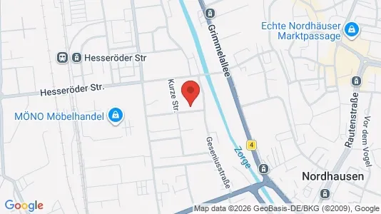 Apartments for rent i Nordhausen - kort over placeringen