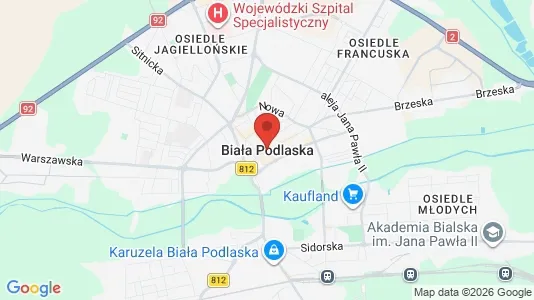 Apartments for rent i Biała Podlaska - kort over placeringen