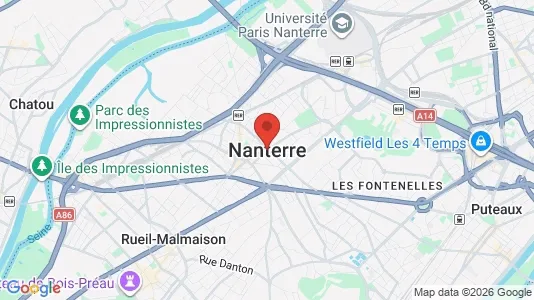Rooms for rent i Nanterre - kort over placeringen