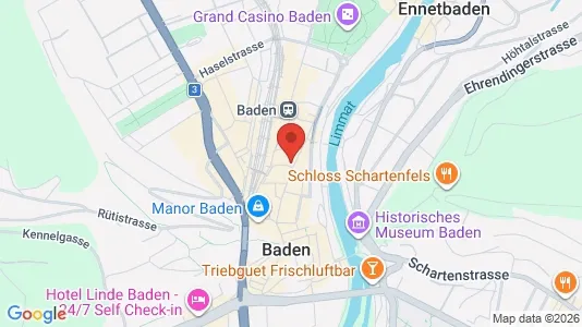 Apartments for rent i Baden - kort over placeringen