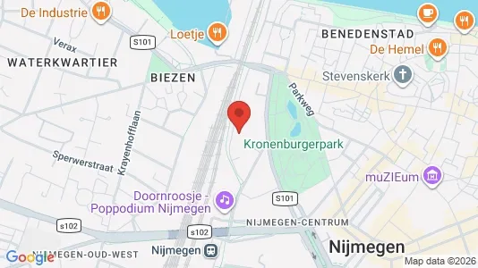 Rooms for rent i Nijmegen - kort over placeringen