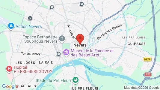 Apartments for rent i Nevers - kort over placeringen