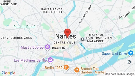 Apartments for rent i Nantes - kort over placeringen