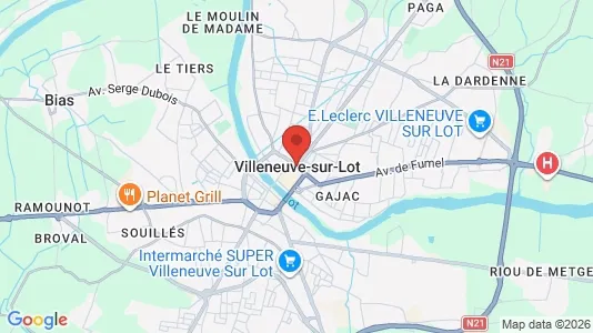 Apartments for rent i Villeneuve-sur-Lot - kort over placeringen