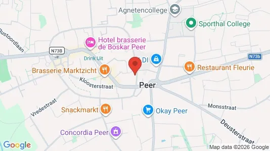 Apartments for rent i Peer - kort over placeringen