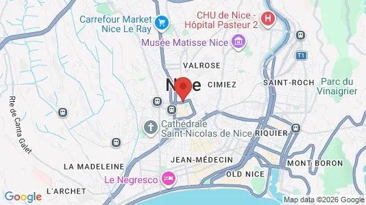 Apartments for rent i Nice - kort over placeringen