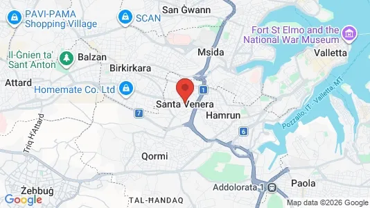Apartments for rent i Santa Venera - kort over placeringen
