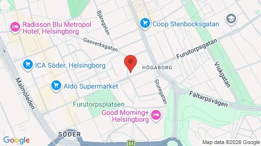 Apartments for rent i Helsingborg - kort over placeringen