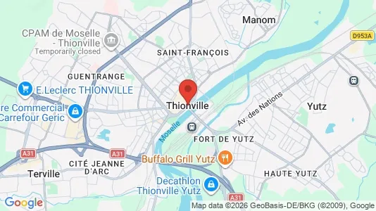 Apartments for rent i Thionville - kort over placeringen