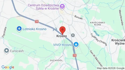 Houses for rent i Krosno - kort over placeringen