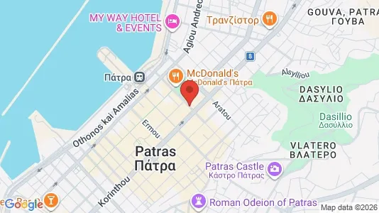 Apartments for rent i Patras - kort over placeringen
