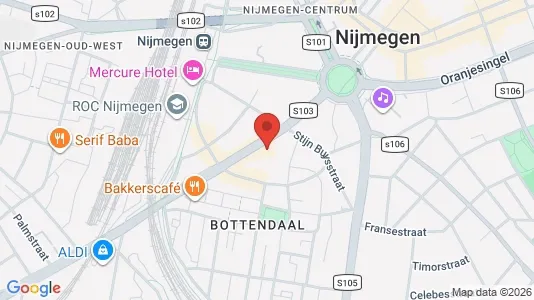 Rooms for rent i Nijmegen - kort over placeringen