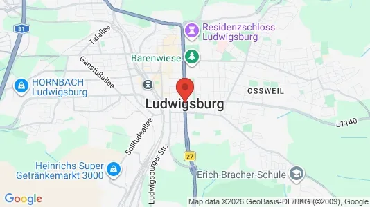 Apartments for rent i Ludwigsburg - kort over placeringen