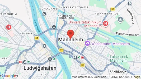 Apartments for rent i Mannheim - kort over placeringen