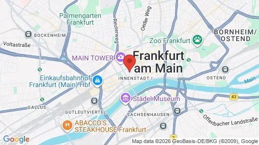 Apartments for rent i Frankfurt Innenstadt I - kort over placeringen