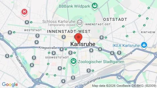 Apartments for rent i Karlsruhe - kort over placeringen