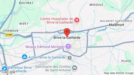 Houses for rent i Brive-la-Gaillarde - kort over placeringen