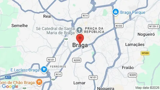 Apartments for rent i Braga - kort over placeringen