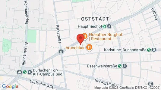 Apartments for rent i Karlsruhe - kort over placeringen