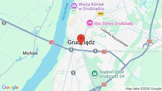 Apartments for rent i Grudziądz - kort over placeringen