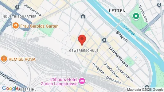 Apartments for rent i Zürich Distrikt 5 - Industriequartier - kort over placeringen