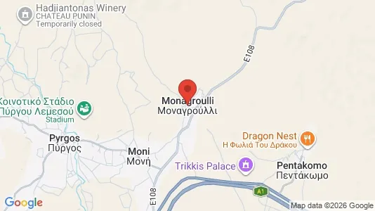 Rooms for rent i Monagroulli - kort over placeringen
