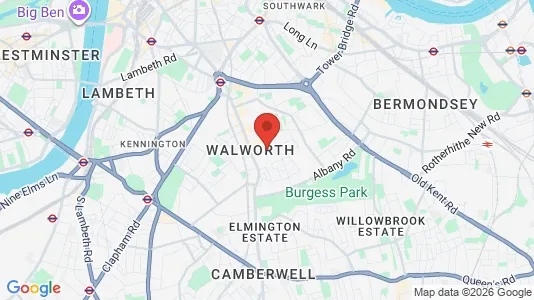 Houses for rent i London SE17 - kort over placeringen