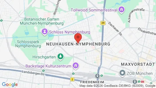 Apartments for rent i Munich Neuhausen-Nymphenburg - kort over placeringen