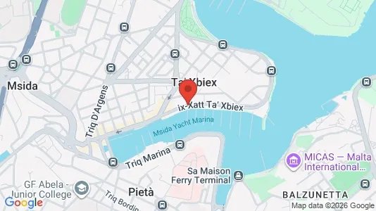Apartments for rent i Ta' Xbiex - kort over placeringen