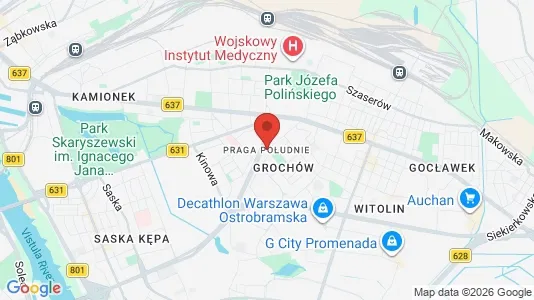 Houses for rent i Warszawa Praga-Południe - kort over placeringen
