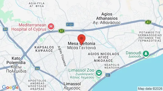 Apartments for rent i Mesa Geitonia - kort over placeringen