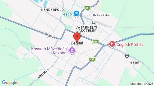 Houses for rent i Ceglédi - kort over placeringen